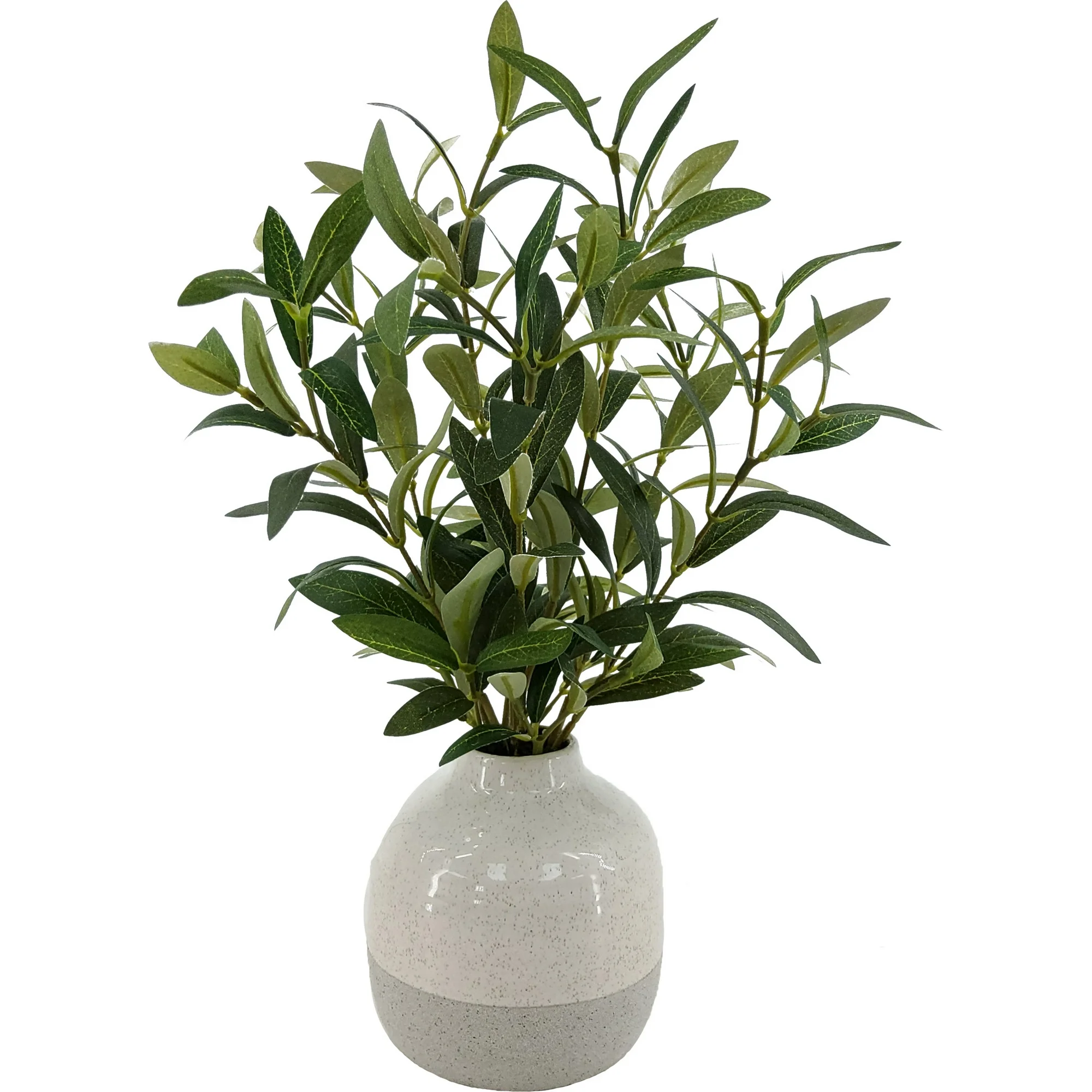 14in Indoor Artificial Olive Plant in 2 Tone Color Ceramic Vase.webp
