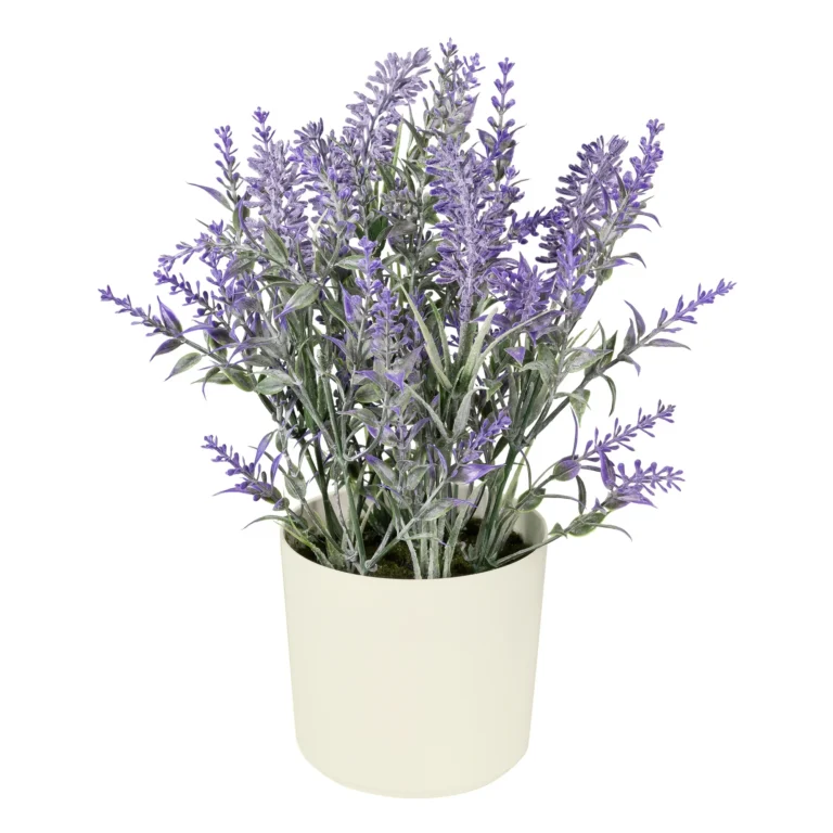 Artificial Lavender Plant in White Pot Purple for Indoor Use.webp